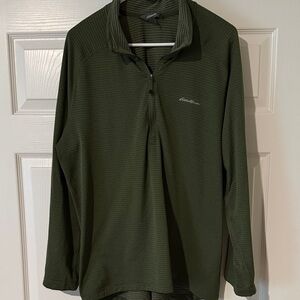 Eddie Bauer Men's Olive Quarter-Zip Jacket